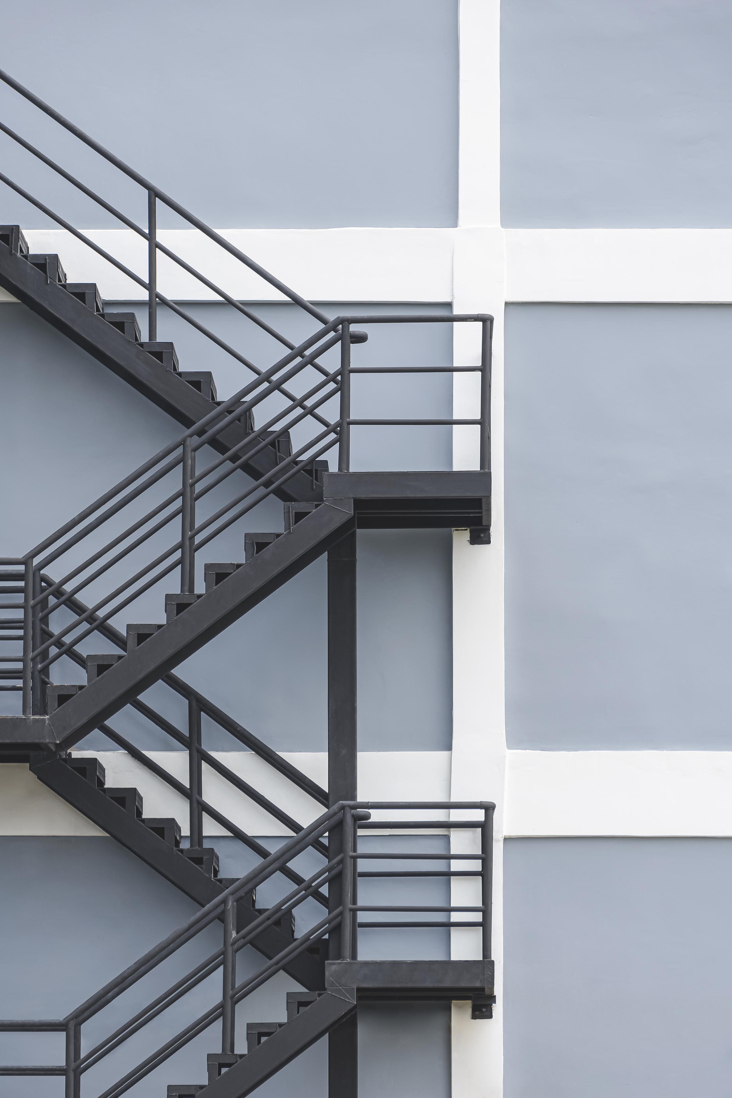 Black Steel Fire Escape Staircase